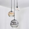 Koyoto hanging light, globe light, pendant light, Cluster pendant lamp 30 cm Amber, clear, Smoke-coloured, 3-light sources