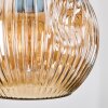 Ripoll hanging light, globe light, pendant light, Cluster pendant lamp Amber, chrome, Smoke-coloured, 3-light sources