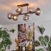 Gastor ceiling light, globe light clear, Smoke-coloured, 6-light sources