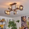 Gastor ceiling light, globe light Amber, clear, Smoke-coloured, 6-light sources