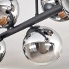 Gastor ceiling light, globe light chrome, clear, Smoke-coloured, 6-light sources