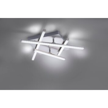 Leuchten Direkt LOLA-SIMON Ceiling Light LED stainless steel, 2-light sources, Remote control, Colour changer