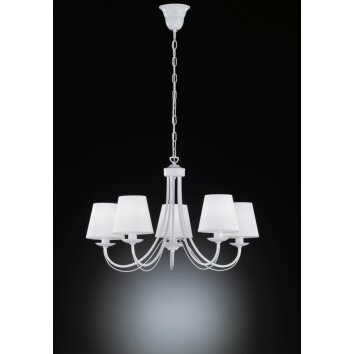Trio lights Cortez chandelier white, 5-light sources