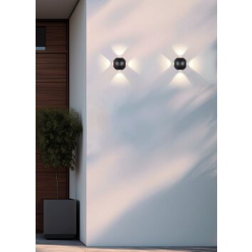 Trio lights AVISIO wall light LED black, 4-light sources