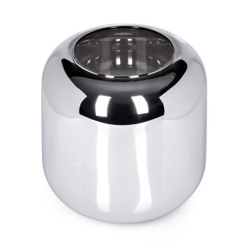 Lamp shade made of glass  Lauden replacement glass, spare part 20 cm chrome, Smoke-coloured