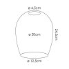 Vevino replacement glass, spare part Amber, clear