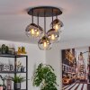 Koyoto ceiling light, globe light 45 cm clear, Smoke-coloured, 5-light sources