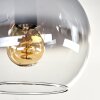 Koyoto ceiling light, globe light 45 cm clear, Smoke-coloured, 5-light sources
