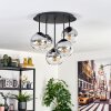 Koyoto ceiling light, globe light 45 cm clear, Smoke-coloured, 5-light sources