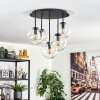 Gastor ceiling light, globe light 45 cm clear, 5-light sources