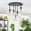 Gastor ceiling light, globe light 45 cm clear, 5-light sources