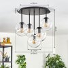Gastor ceiling light, globe light 45 cm clear, 5-light sources