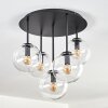 Gastor ceiling light, globe light 45 cm clear, 5-light sources