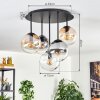 Gastor ceiling light, globe light 45 cm Amber, clear, Smoke-coloured, 5-light sources