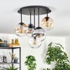 Gastor ceiling light, globe light 45 cm Amber, clear, Smoke-coloured, 5-light sources