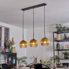 Koyoto hanging light, globe light, pendant light gold, clear, 3-light sources