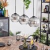 Koyoto hanging light, globe light, pendant light clear, Smoke-coloured, 3-light sources