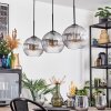 Koyoto hanging light, globe light, pendant light clear, Smoke-coloured, 3-light sources