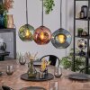 Ripoll hanging light, globe light, pendant light blue, green, coppery, 3-light sources