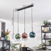 Ripoll hanging light, globe light, pendant light blue, green, coppery, 3-light sources