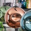Ripoll hanging light, globe light, pendant light blue, green, coppery, 3-light sources