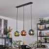 Ripoll hanging light, globe light, pendant light blue, green, coppery, 3-light sources