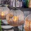 Ripoll hanging light, globe light, pendant light chrome, Smoke-coloured, 3-light sources