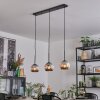 Ripoll hanging light, globe light, pendant light chrome, Smoke-coloured, 3-light sources