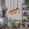 Ripoll hanging light, globe light, pendant light clear, coppery, 3-light sources