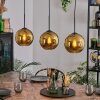Koyoto hanging light, globe light, pendant light gold, 3-light sources
