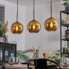Koyoto hanging light, globe light, pendant light gold, 3-light sources