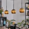 Koyoto hanging light, globe light, pendant light gold, 3-light sources