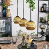 Koyoto hanging light, globe light, pendant light gold, 3-light sources