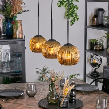 Ripoll hanging light, globe light, pendant light gold, 3-light sources