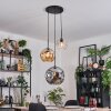 Ripoll hanging light, globe light, pendant light, Cluster pendant lamp Amber, clear, Smoke-coloured, 3-light sources