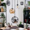 Ripoll hanging light, globe light, pendant light, Cluster pendant lamp Amber, clear, Smoke-coloured, 3-light sources