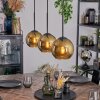 Koyoto hanging light, globe light, pendant light gold, 3-light sources