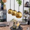 Koyoto hanging light, globe light, pendant light gold, 3-light sources