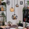 Ripoll hanging light, globe light, pendant light, Cluster pendant lamp Amber, Smoke-coloured, 3-light sources