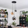 Ripoll hanging light, globe light, pendant light, Cluster pendant lamp Amber, Smoke-coloured, 3-light sources