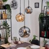 Ripoll hanging light, globe light, pendant light, Cluster pendant lamp Amber, Smoke-coloured, 3-light sources
