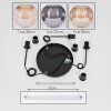 Ripoll hanging light, globe light, pendant light, Cluster pendant lamp Amber, chrome, Smoke-coloured, 3-light sources