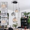 Ripoll hanging light, globe light, pendant light, Cluster pendant lamp Amber, clear, Smoke-coloured, 3-light sources