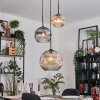 Ripoll hanging light, globe light, pendant light, Cluster pendant lamp Amber, clear, Smoke-coloured, 3-light sources