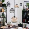 Ripoll hanging light, globe light, pendant light, Cluster pendant lamp Amber, clear, Smoke-coloured, 3-light sources
