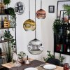 Ripoll hanging light, globe light, pendant light, Cluster pendant lamp chrome, gold, clear, coppery, Smoke-coloured, 3-light sources