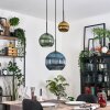 Koyoto hanging light, globe light, pendant light, Cluster pendant lamp 30 cm blue, gold, green, 3-light sources