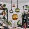 Koyoto hanging light, globe light, pendant light blue, gold, green, coppery, 4-light sources