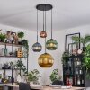 Koyoto hanging light, globe light, pendant light blue, gold, green, coppery, 4-light sources