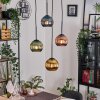 Koyoto hanging light, globe light, pendant light 35 cm blue, gold, green, coppery, 4-light sources